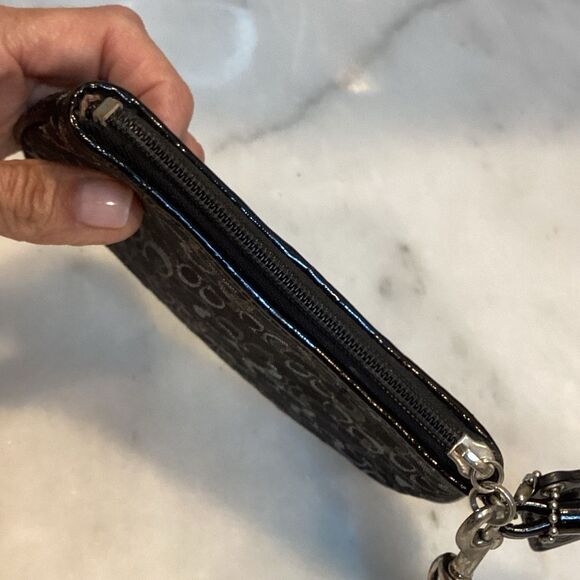 Coach Pleated Signature Lurex Logo Wristlet - Picture 12 of 15